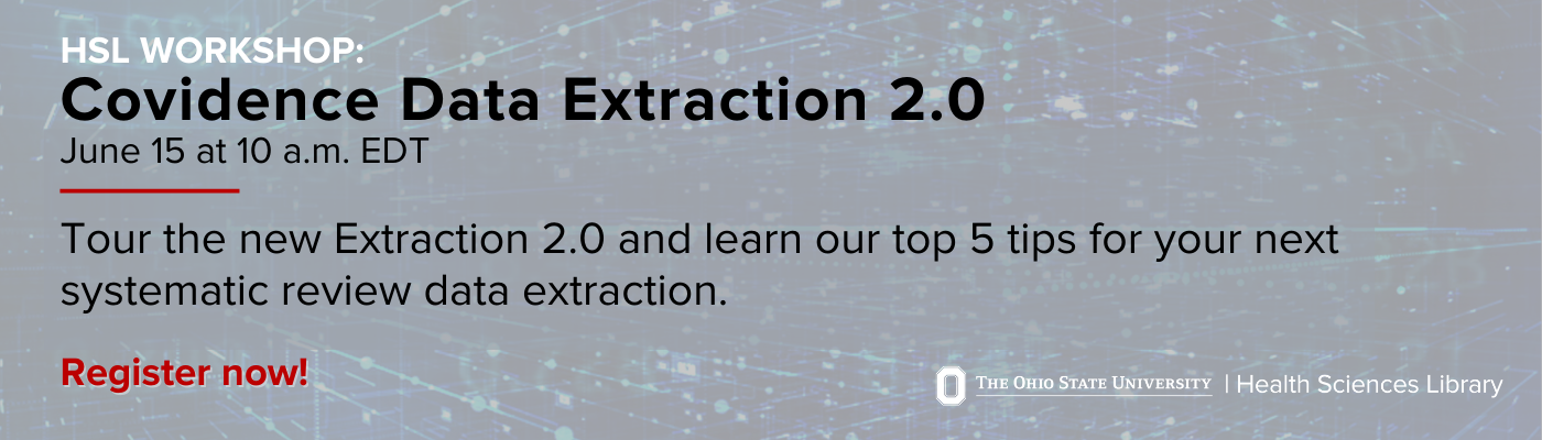 Covidence Data Extraction Workshop June 15 2021 Banner