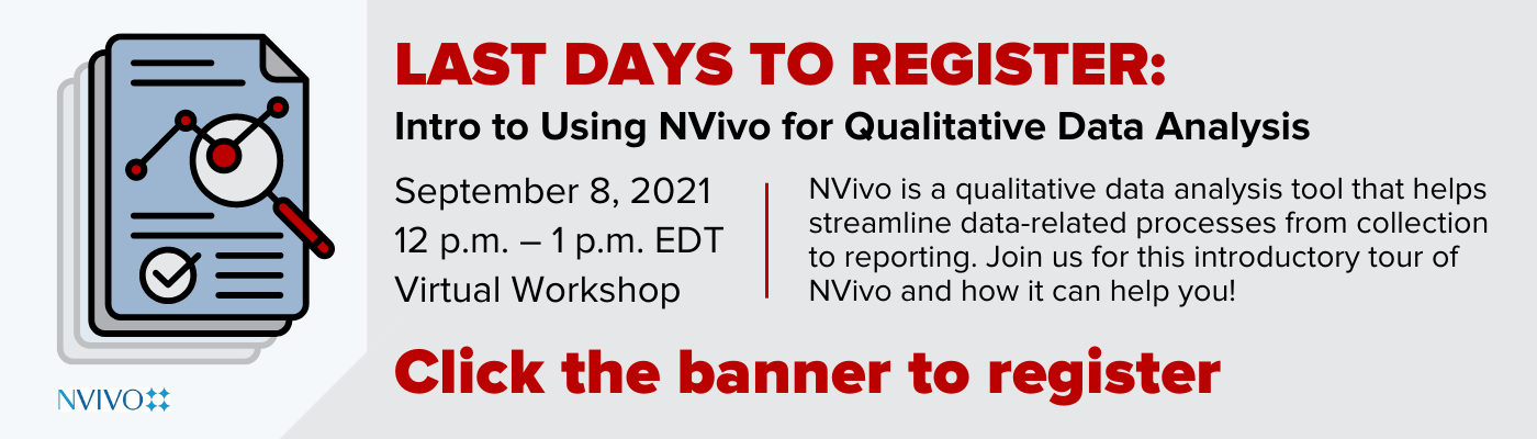 Click Banner to Register for NVivo Virtual Workshop