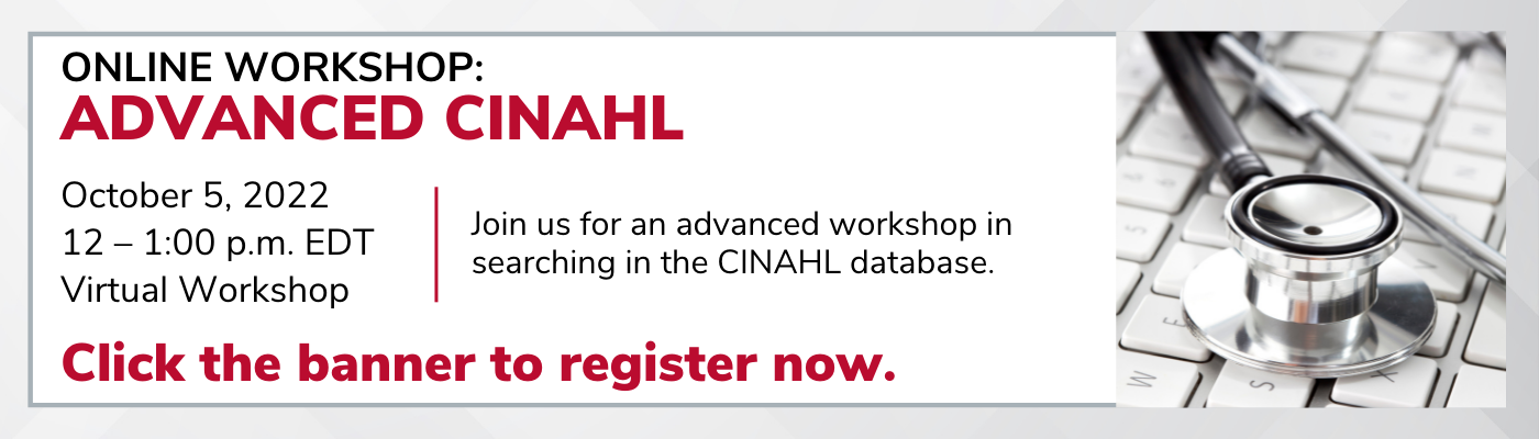HSL Virtual Workshop Advanced CINAHL October 5th