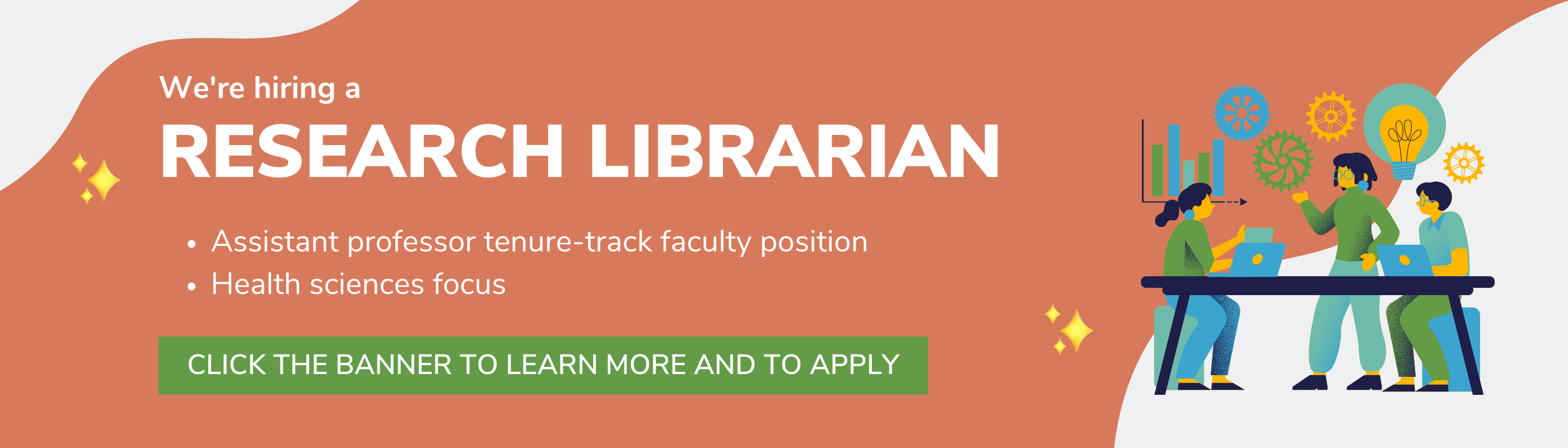 We're Hiring a Research Librarian! Click on the banner to learn more and to apply.
