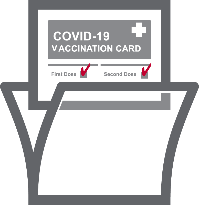 Image of COVID-19 Vaccination Card being inserted into a protective pouch
