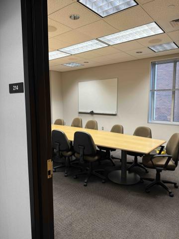 Prior 214 Residency and Fellowship Virtual Interview Room from outside the door