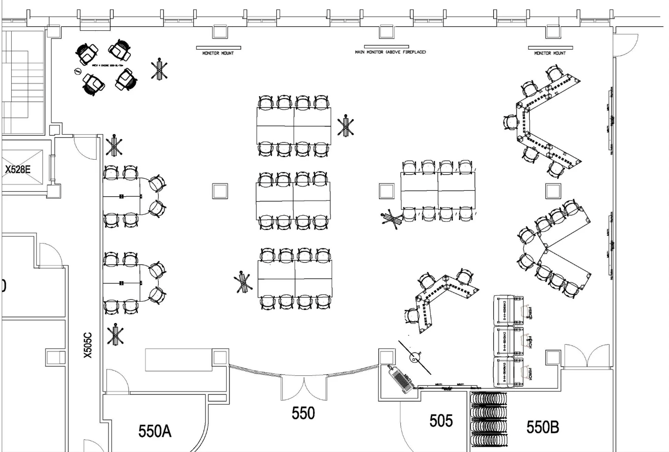 collaboration furniture layout for room 550