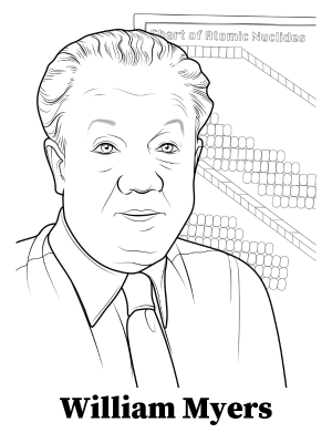 Coloring book illustration of William Myers