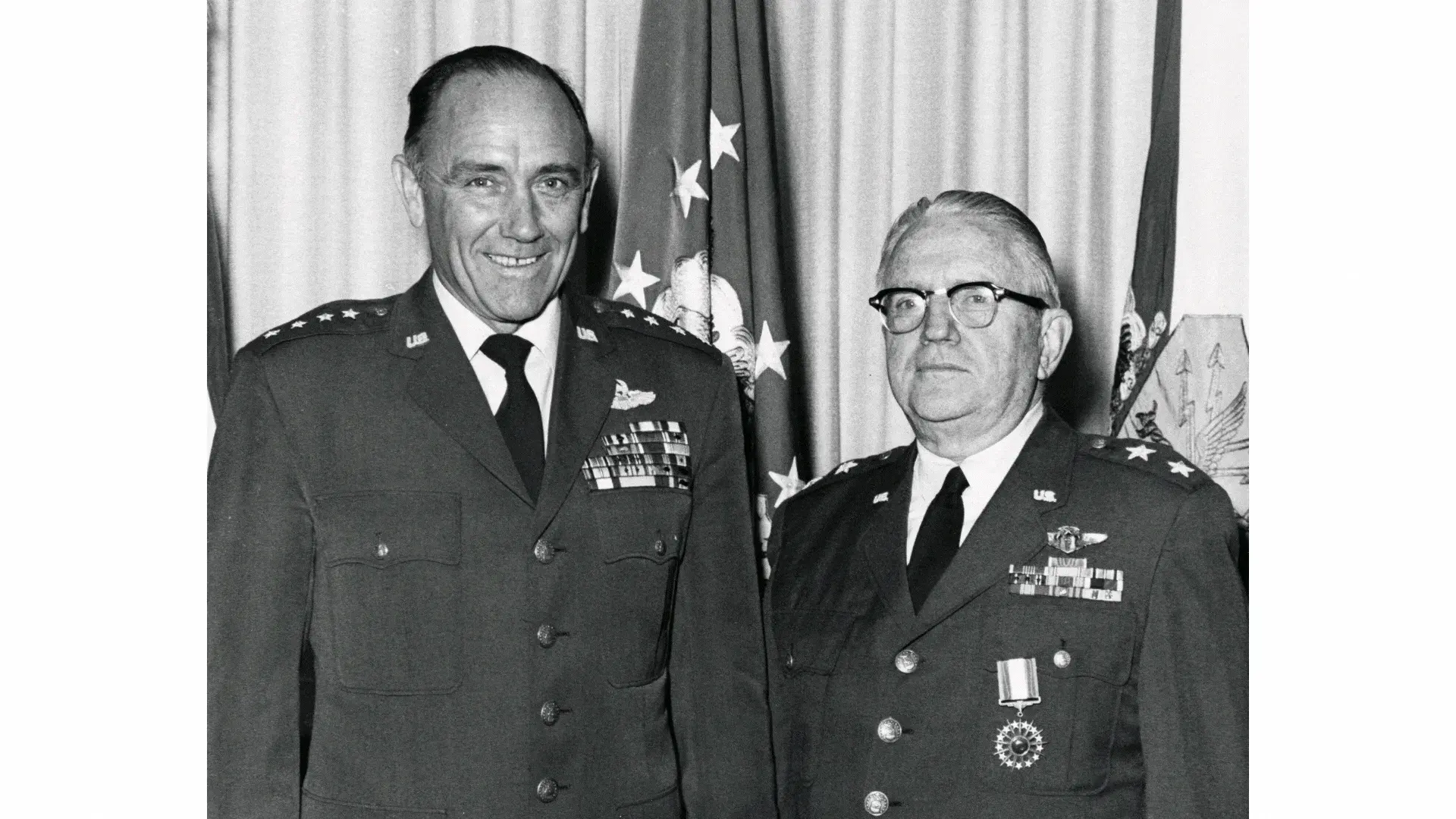 Richard Meiling in military uniform posing with another man in military uniform