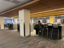 students sitting in HSL 3rd-floor quiet space