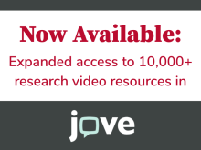 Now available: expanded access to 10,000 plus research video resources in Jove