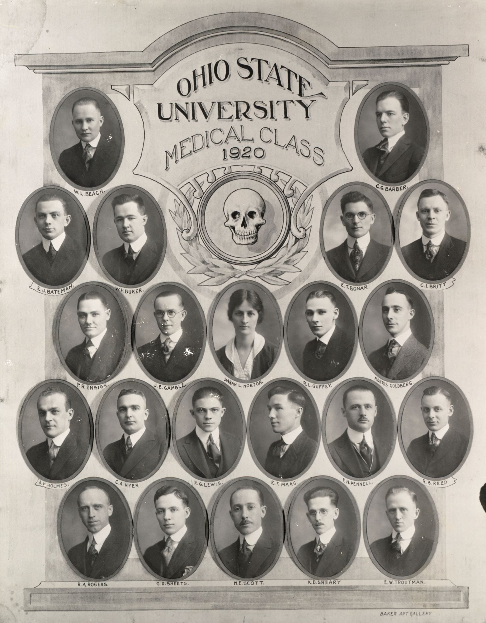 Ohio State University College of Medicine, Class of 1920 class photo.